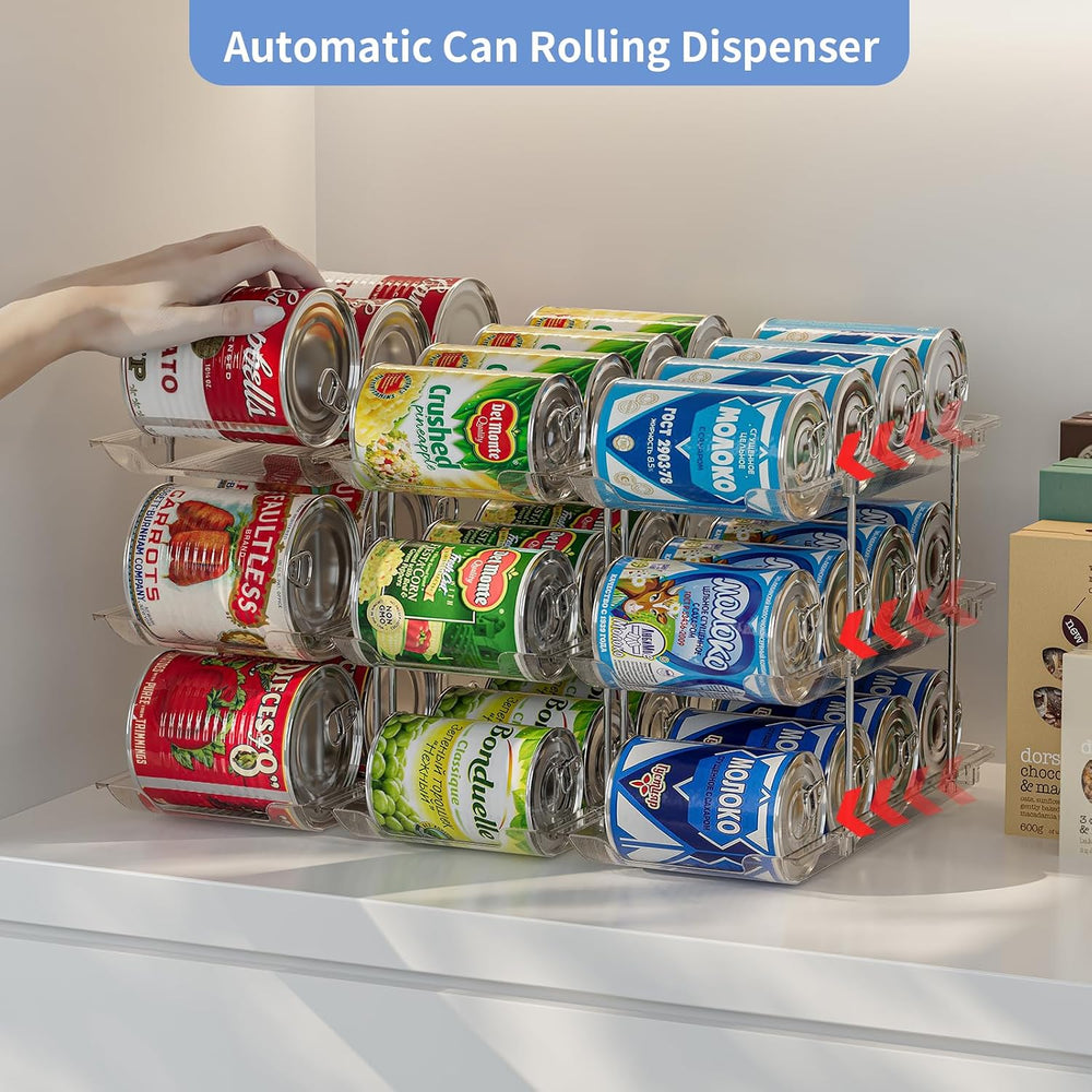 2 Pack 3-Tier Can Organizer for Pantry, Stackable Can Storage Rack