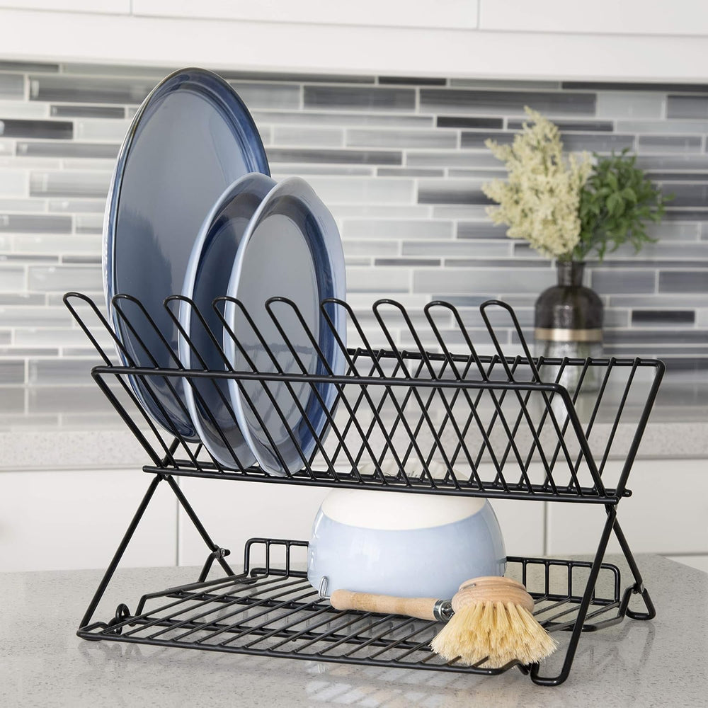 Better Houseware Folding Dish Drying Rack Space-Saving Dish Rack for Kitchen ...