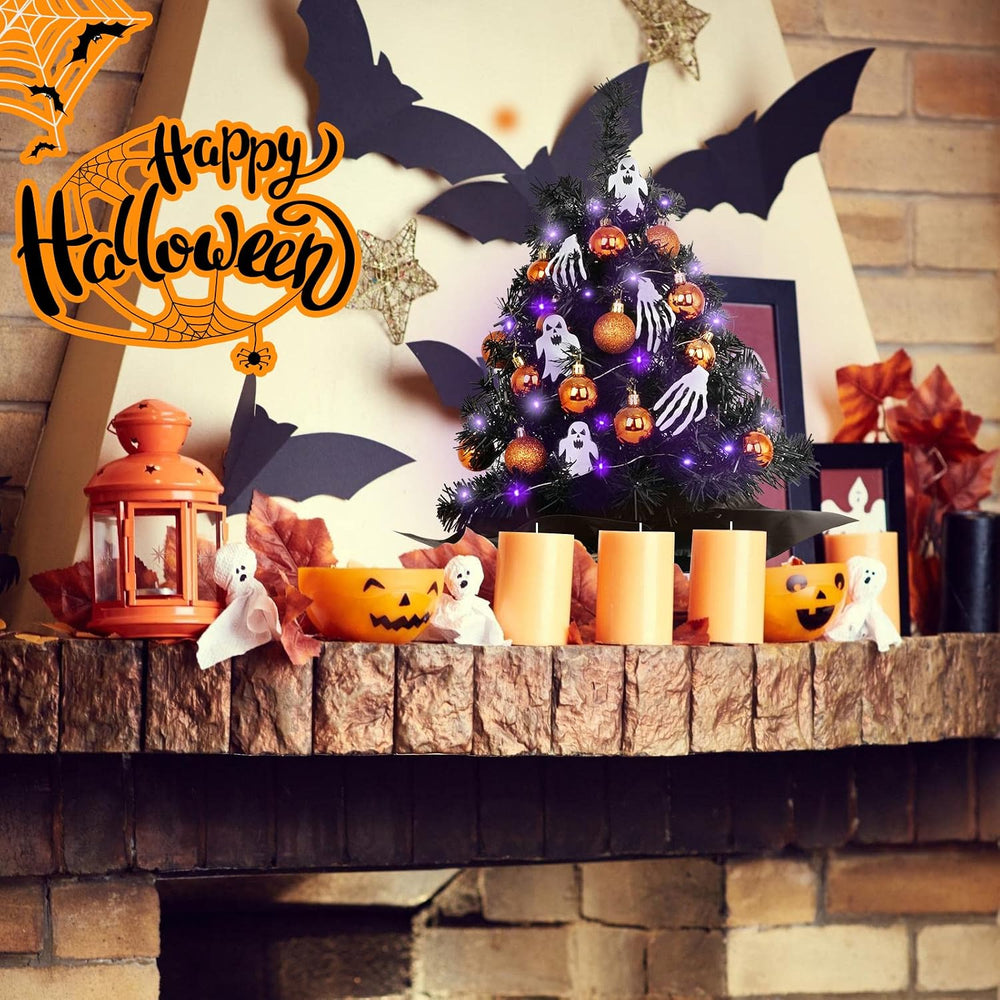 20" Mini Halloween Tree Black Tree Artificial Mini Halloween Tree with P...