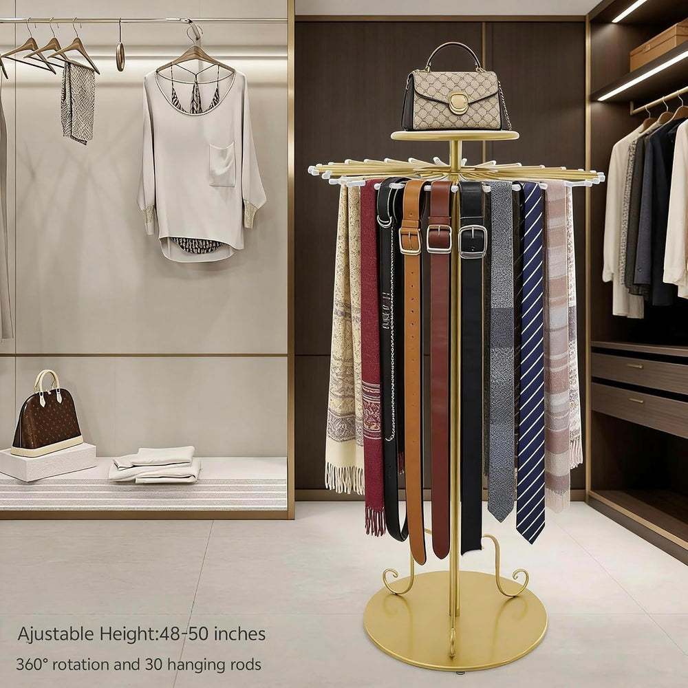Rotating Scarf Organizer Purse Display Shawl Tie Rack Belt Hanger