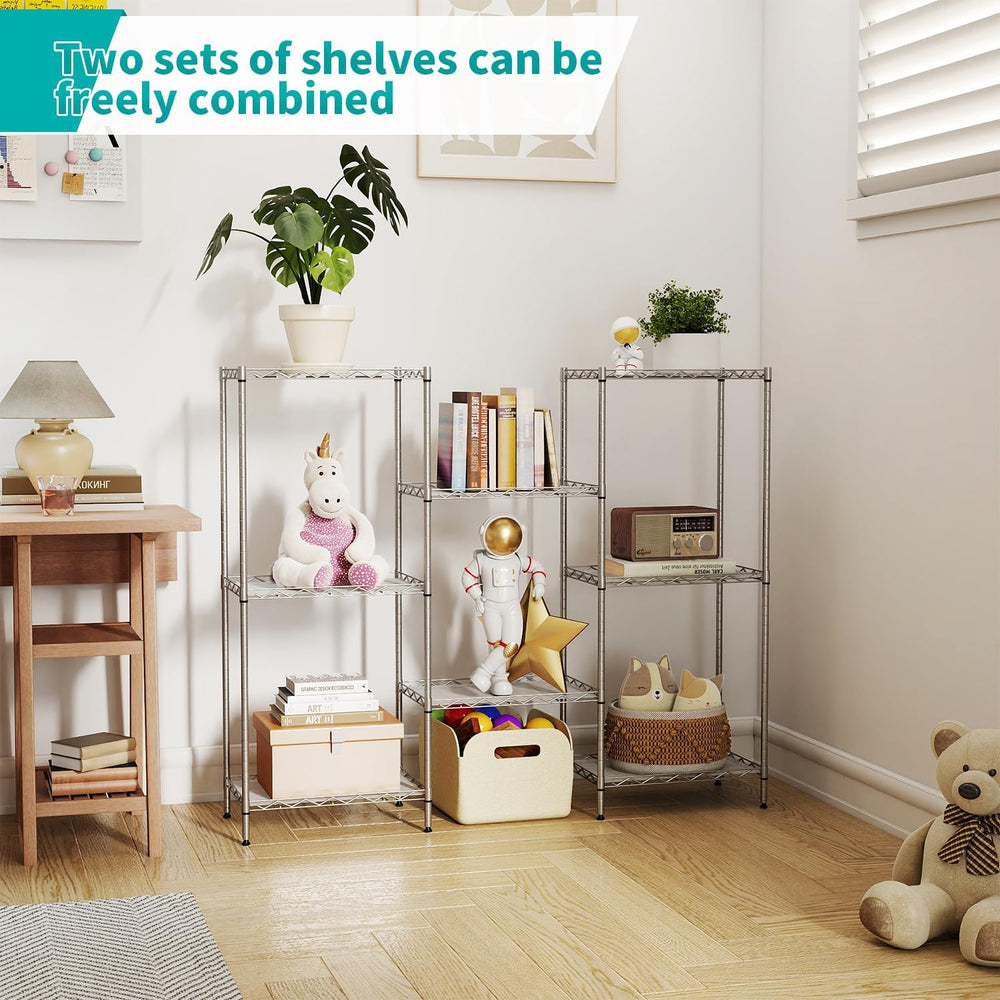 BestOffice | 4-Tier Wire Shelf | 12" x 18" x 44 | Chrome