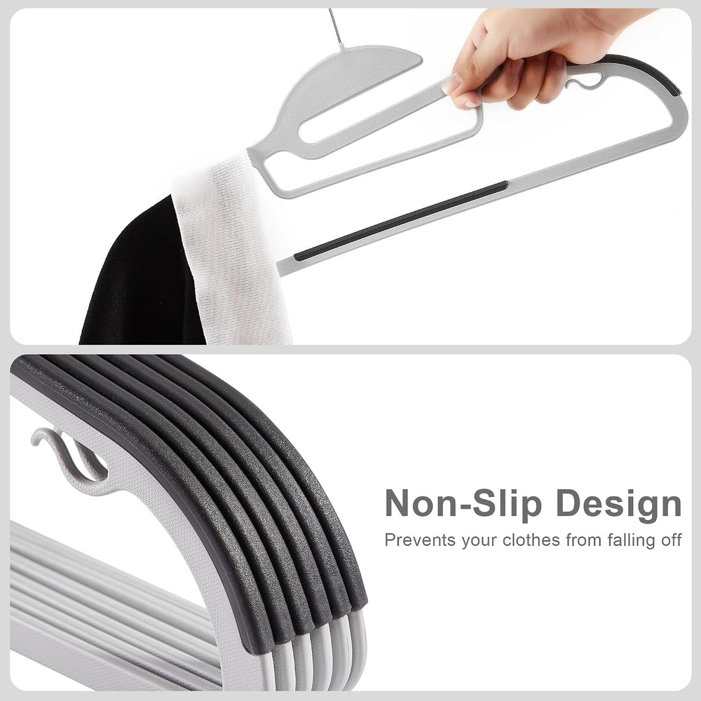 VECELO 50 Pack Coat Hangers, Premium Quality Plastic Suit Clothes Hanger, Non...