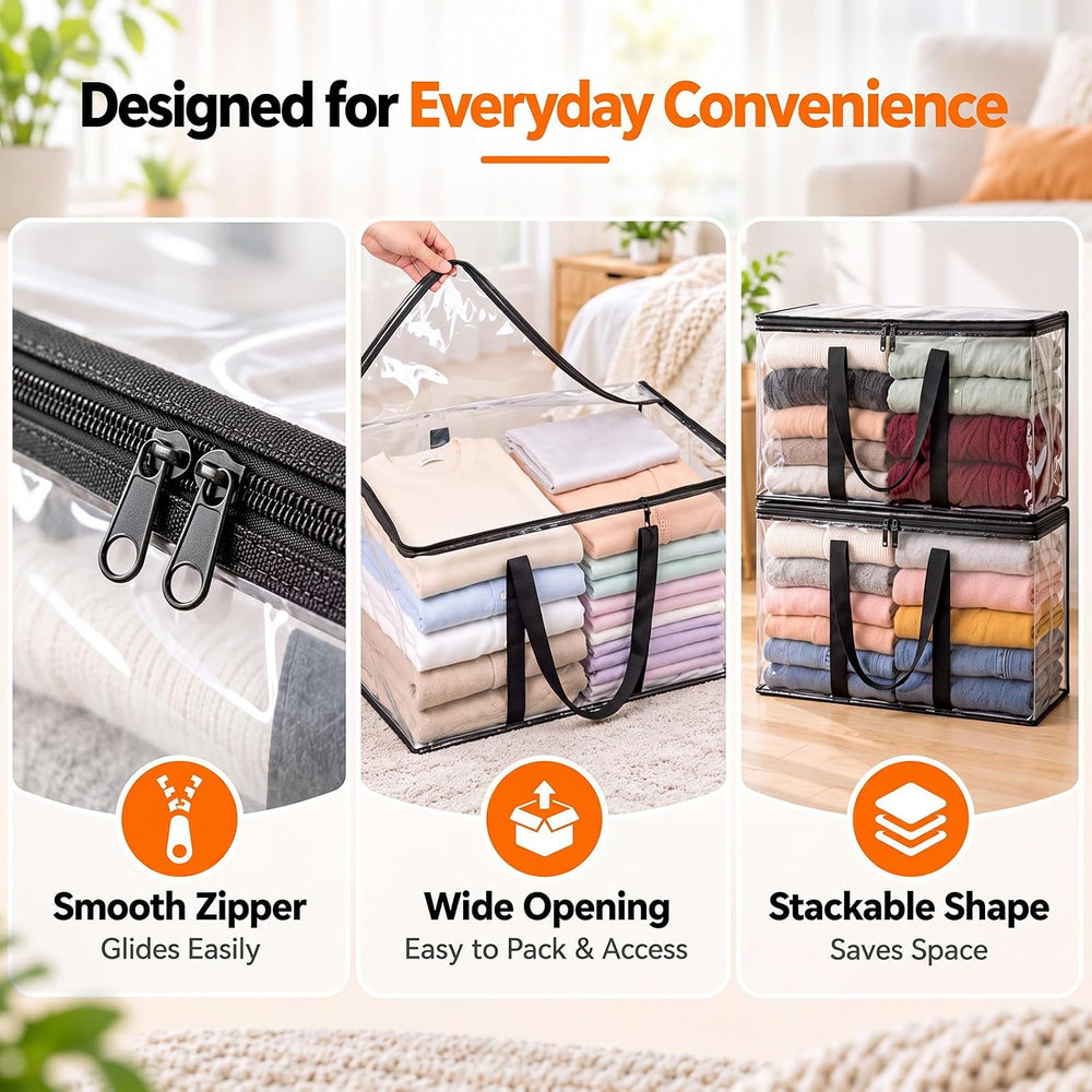 Extra Large Storage Bags with Zipper,Clear