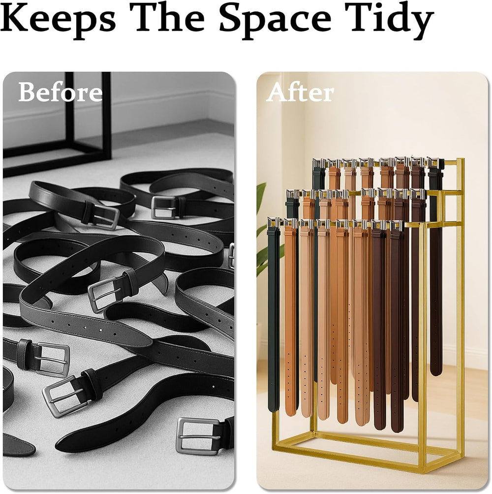 Belt Display Rack, Metal Belt Hanger, Tie Scarf Holder Storage Organizer