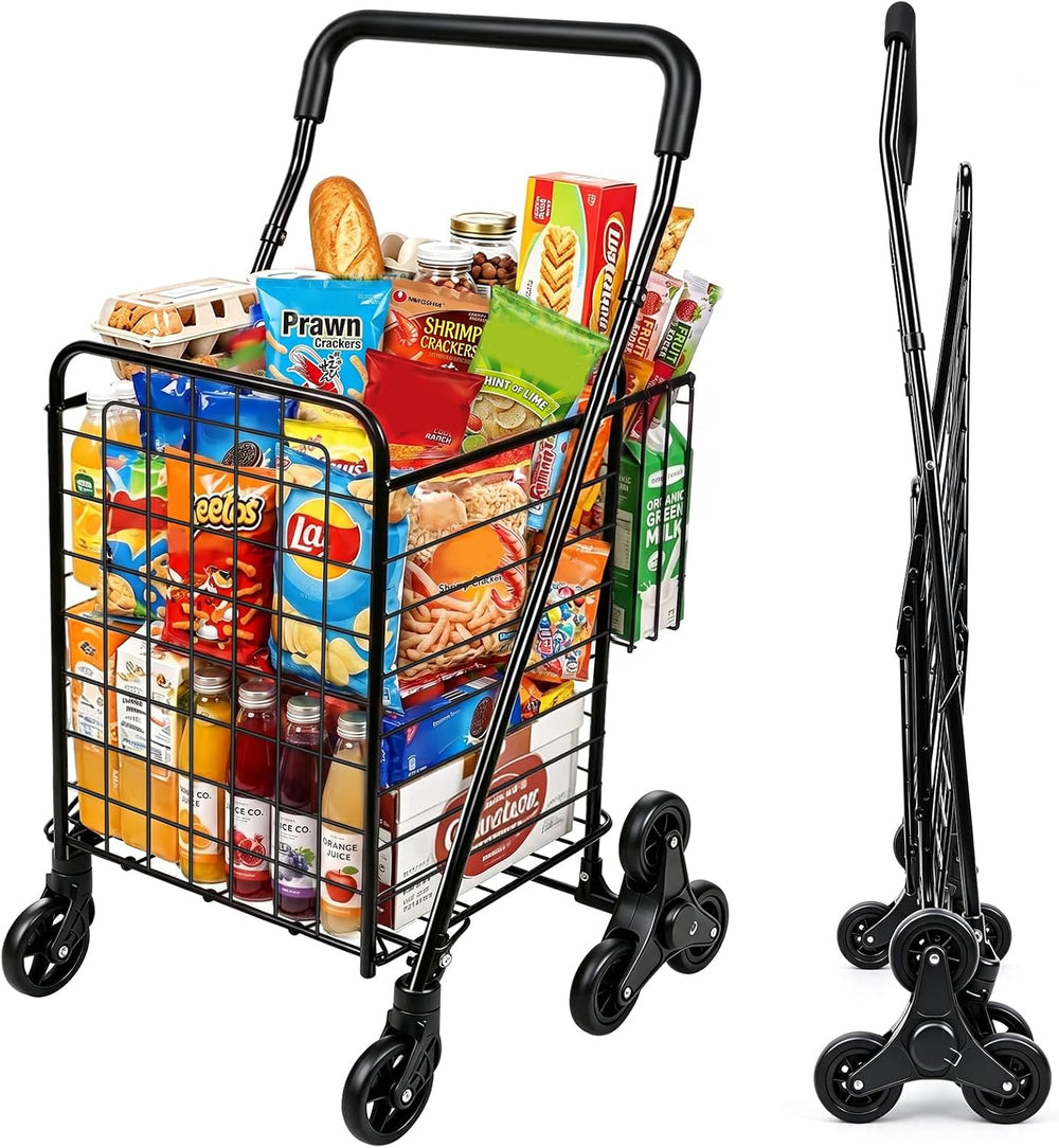Kiffler Stair Climber Grocery Shopping Cart with 360° Swivel & Tri-Wheels