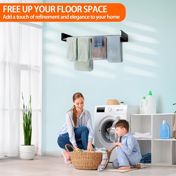FOCHIER F Laundry Drying Rack Wall Mounted Clothes Drying Rack Collapsible