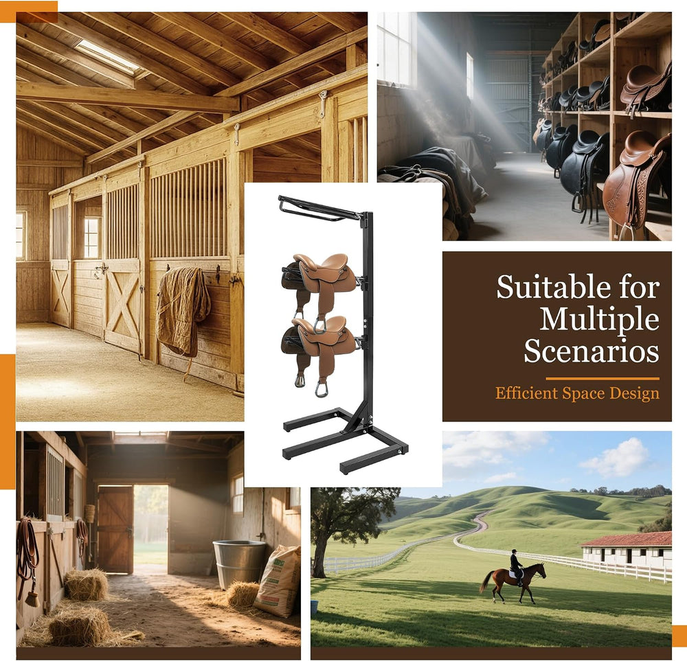 3 Tier Saddle Rack Heavy-Duty Saddle Stand for English and Western