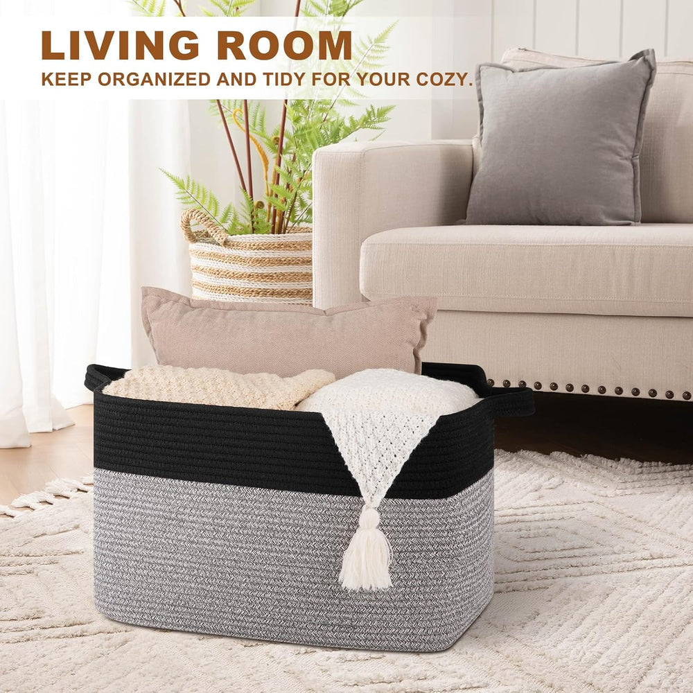 OIASKET 65L Extra Large Blanket Basket Living Room, 19.7"x15.8"x11....
