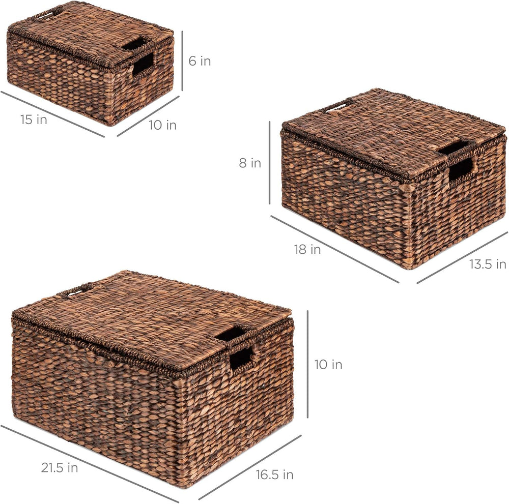 Best Choice Products Set Of 3 X-Large Multipurpose Hyacinth Storage Baskets, ...