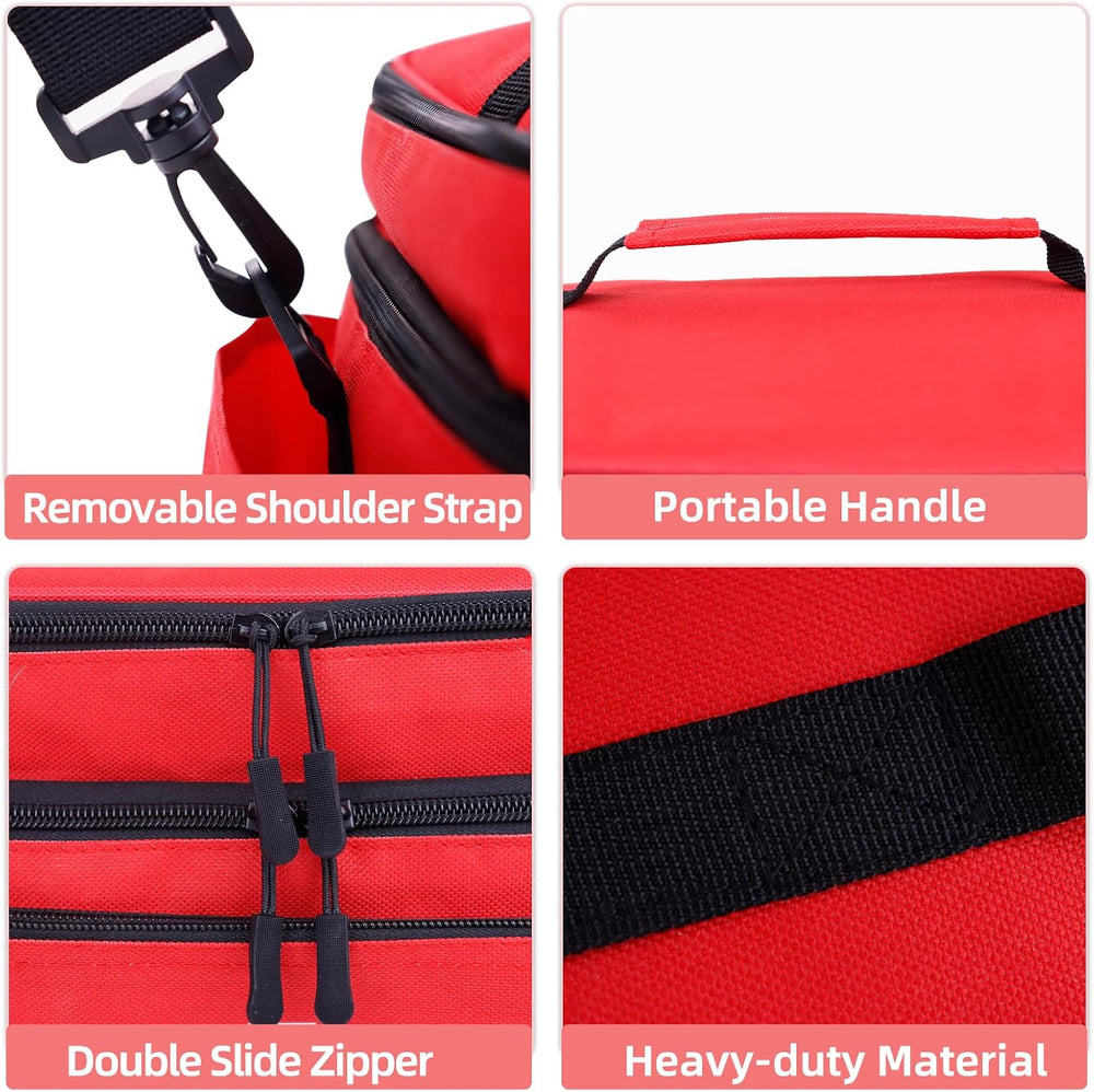 ALSLEA First Aid Bag Empty Large Medical Bag with Shoulder Strap Medicine Org...