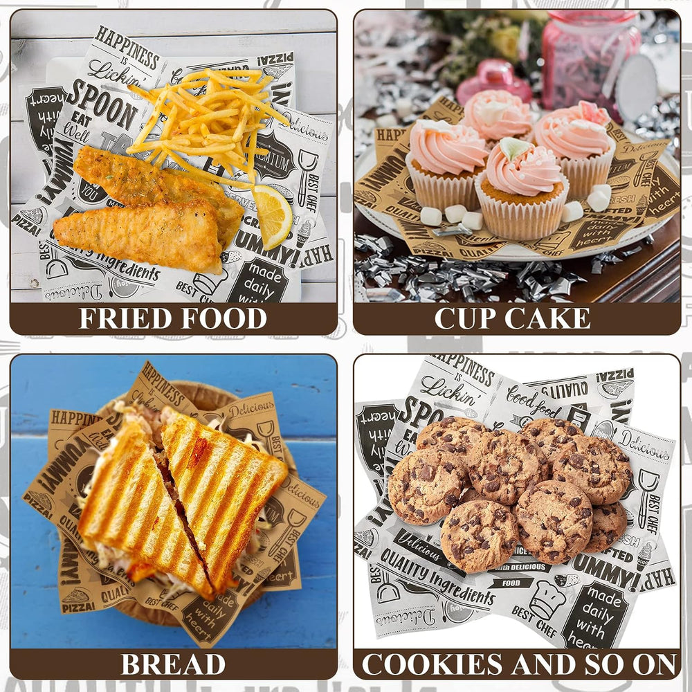 Woanger Deli Wax Paper Sheet Grease Resistant Food Basket Liner, 1000 Pcs
