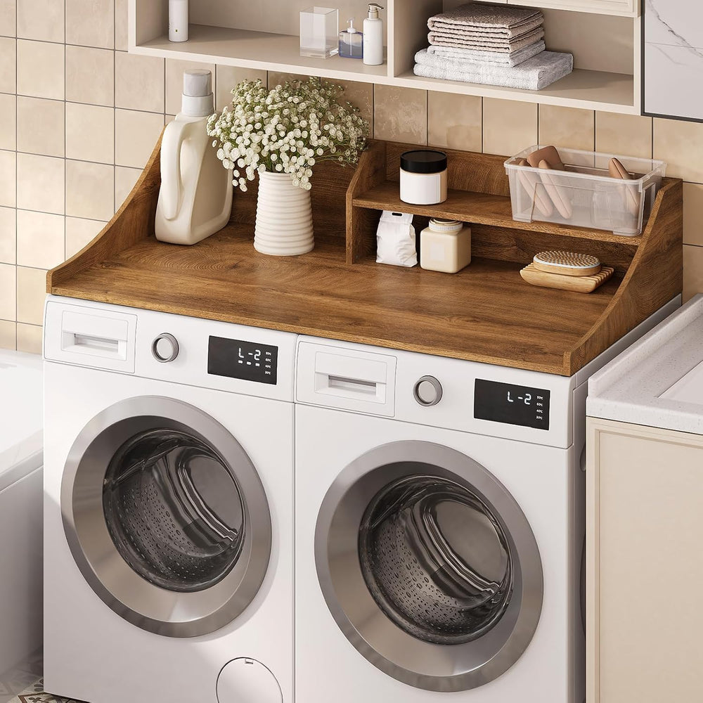 Washer and Dryer Countertop, 54'' Laundry Shelf Organizer Wood Dryer ...