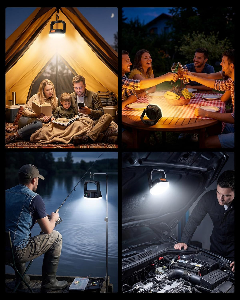 TechRise LED Solar Camping Lantern 4000LM, 6700mAh Rechargeable Tent Light