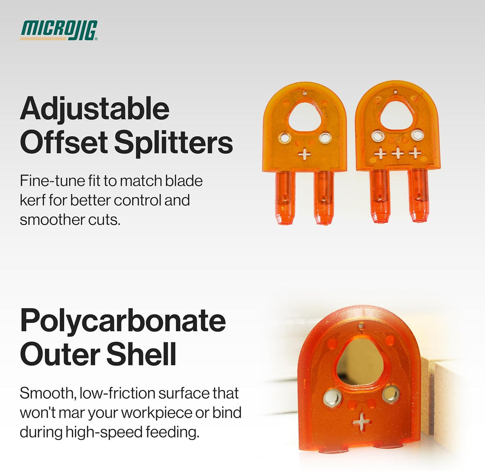 MICROJIG MJ SPLITTER Steel Pro, Table Saw Splitter Safety System for Thin Ker...