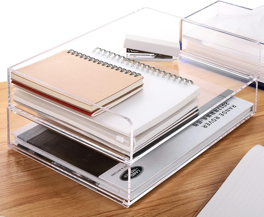 Paper Tray Organizer Clear Acrylic Desk Organizers and AccessoriesOffice Supp...
