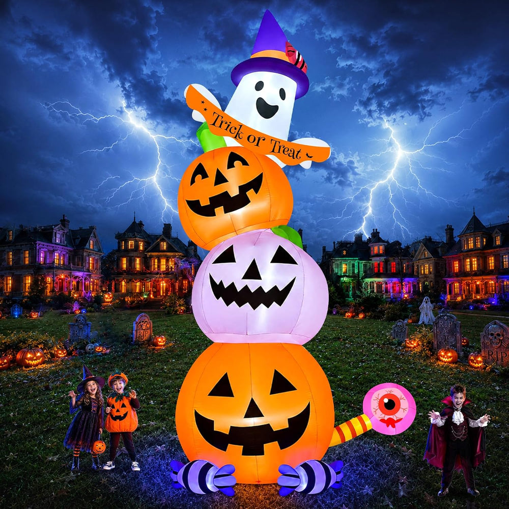 Kalolary 20FT Tall Halloween Inflatables Pumpkin Ghost
