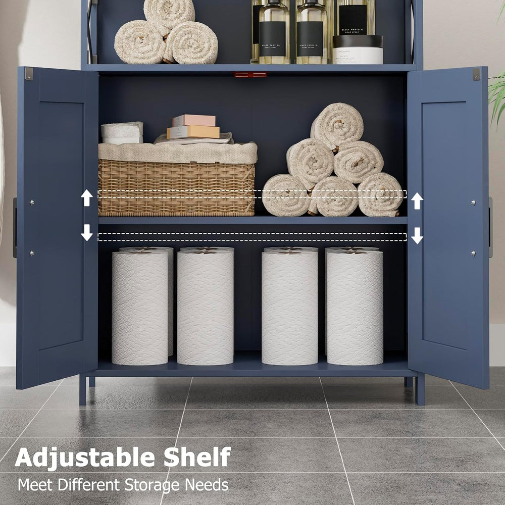 Homhedy Farmhouse Bathroom Storage Cabinet with Doors, Small Floor Cabinet