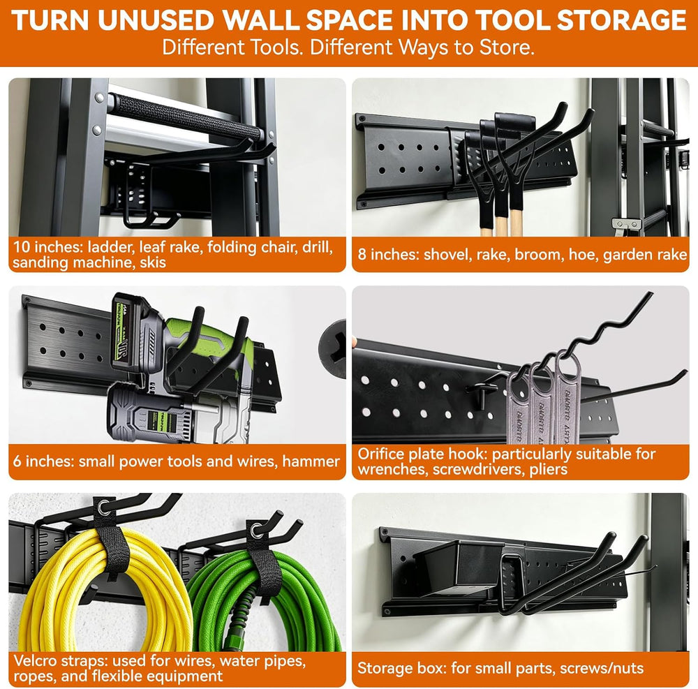 66" Garage Tool Organizer Wall Mount,Heavy Duty Adjustable Rack