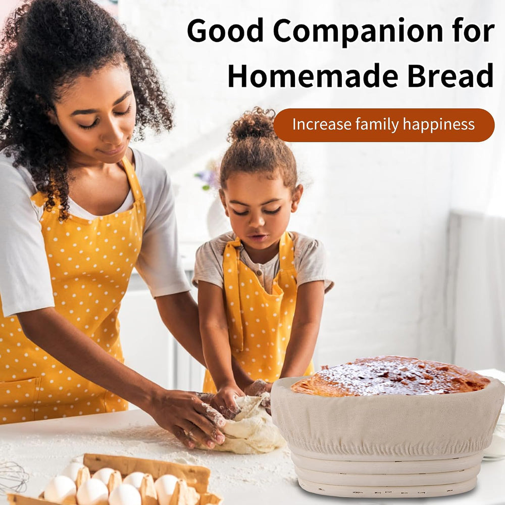 KONGDY 6 Pcs Banneton Bread Proofing Basket Oval Sourdough Bread Basket