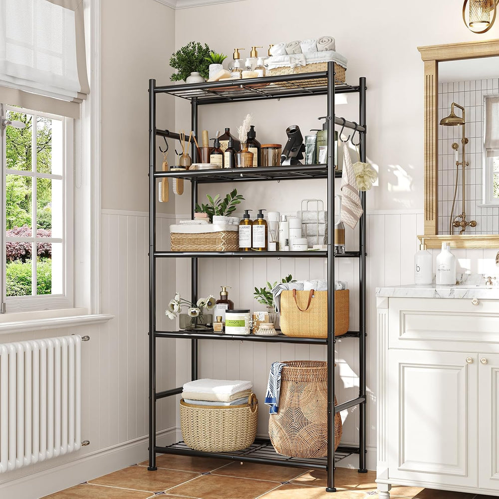 Simple Trending 5 Tier Storage Shelves, 33.5" W x 12.5" D x 71.25&q...