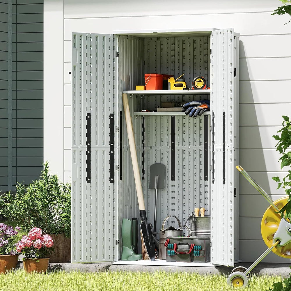 Heavy Duty Tall Storage Cabinet Outdoor Weatherproof, 28 Cuft Garage Storage ...