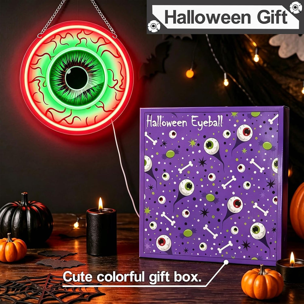 Halloween Eyeball Neon Signs Led Lights, Window Wall Decorations Indoor