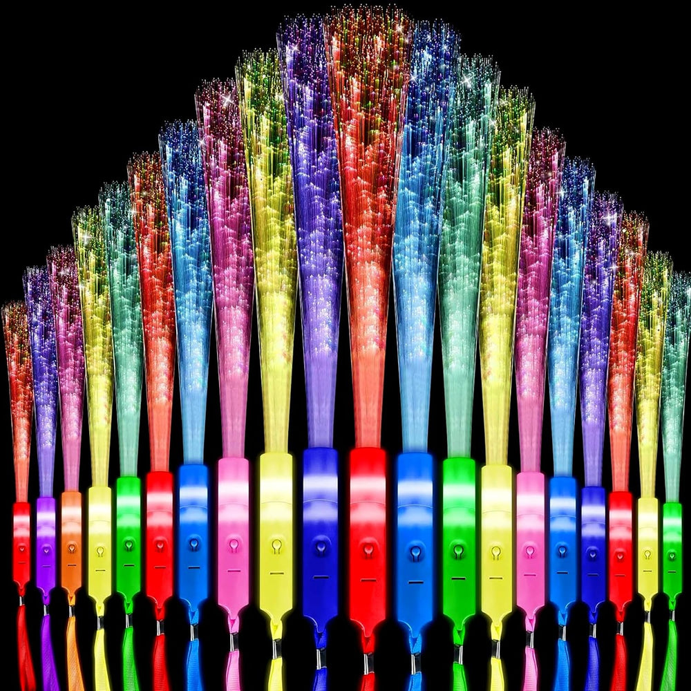 36 Pack Fiber Optic Wands, LED Light Up Halloween Glow Party Favors