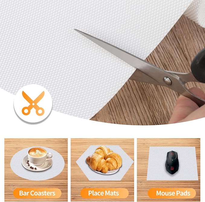 Kitchen Shelf Liner Drawer Liners, Non-Adhesive Refrigerator Liners Waterproof