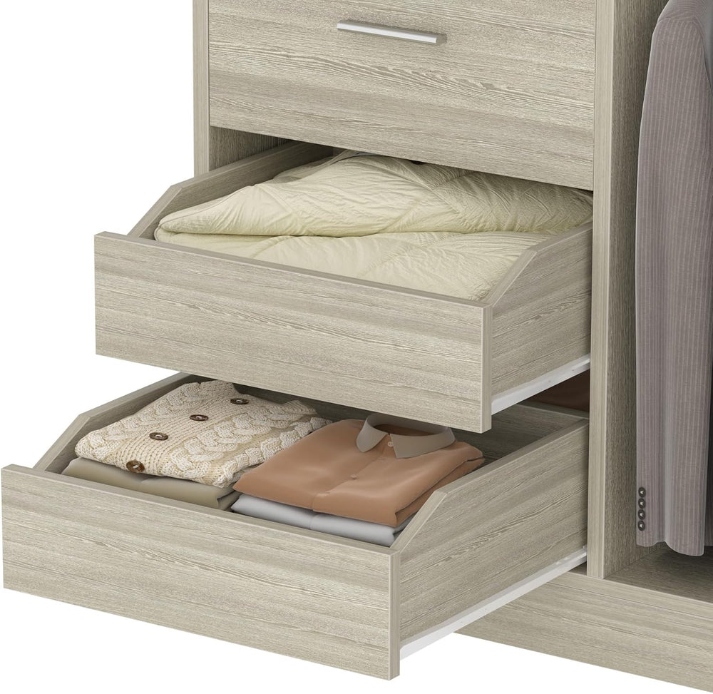 36 Inches Modular Closet Drawers System, 3FT Wood Closet Organiser with Close...