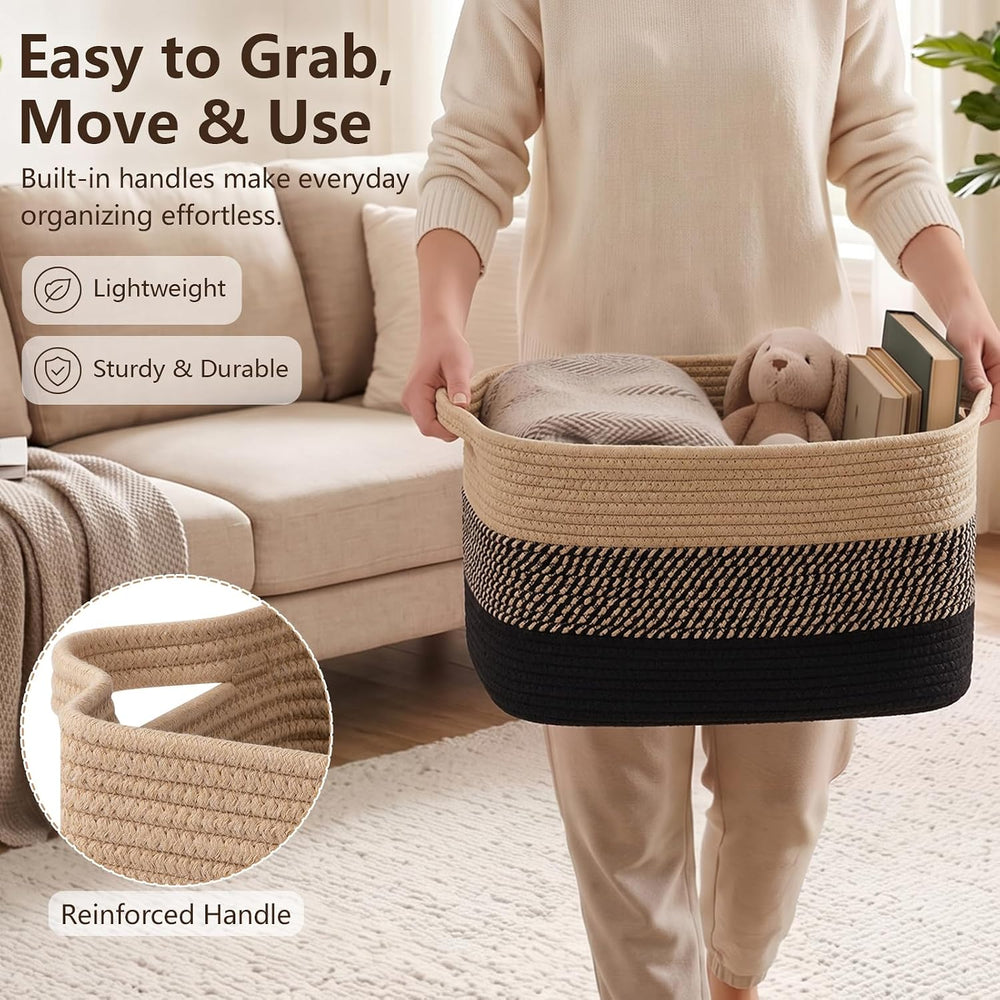 OIASKET Storage Basket for Organizing 3 Pack, Woven Baskets for Storage