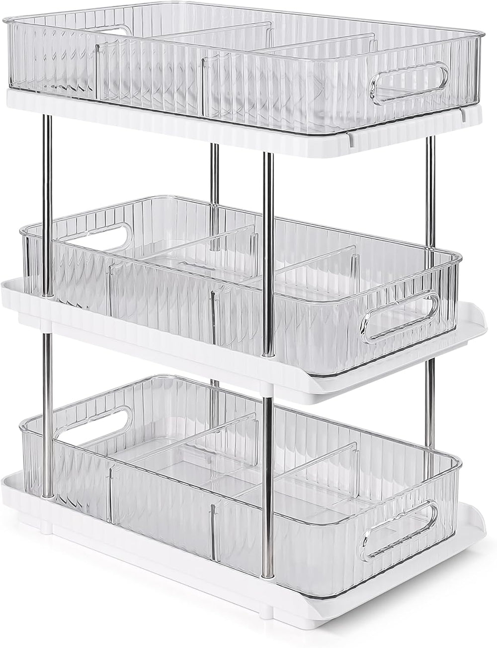 3-Tier Under Sink Organizer – Pull-Out Storage for Kitchen & Bathroom – U...