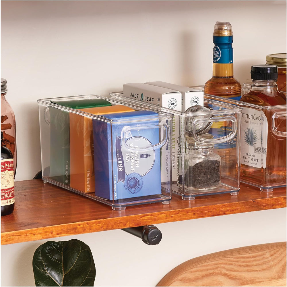 iDesign Plastic Stackable Pantry Bin, Set of 2, Clear