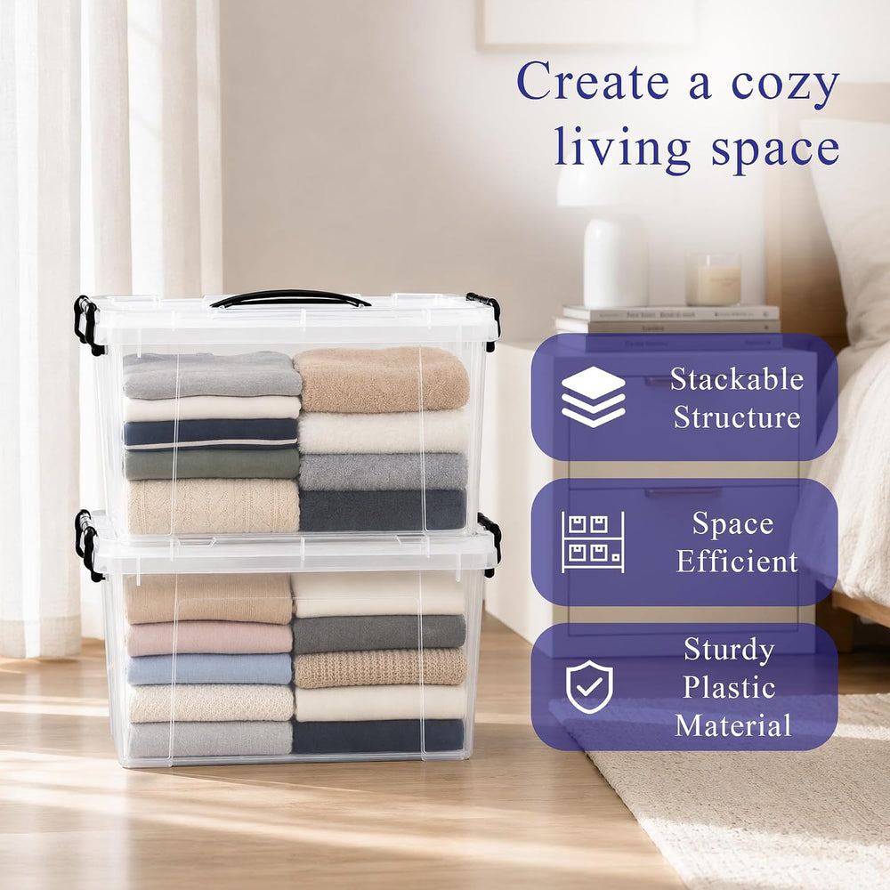 4 Pack 90 QT Plastic Storage Bins with Lids