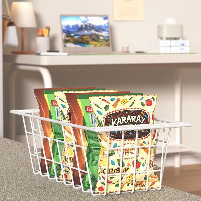 SANNO 17.5in Chest Freezer Basket, Freezer Organizer Bins, Sturdy Metal Wire