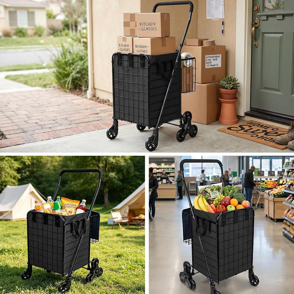 Stair Climber Grocery Shopping Cart with Waterproof Line