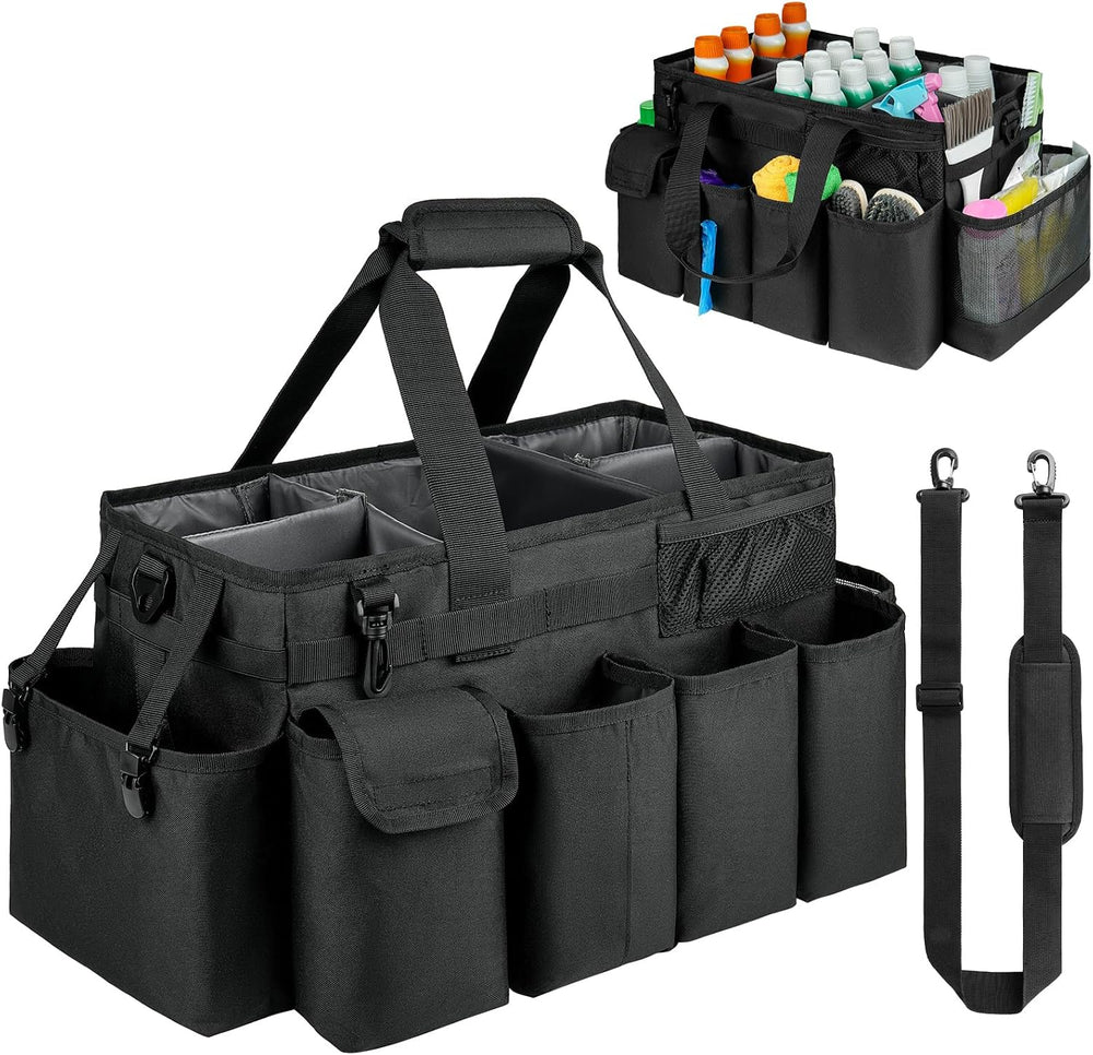 Cleaning Caddy Bag,Extra Large Cleaning Supplies Organizer with Handle for Ho...