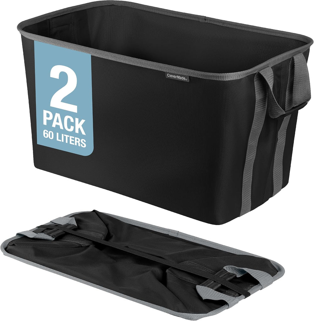 CleverMade Collapsible Laundry Basket Hamper (2 Pack)