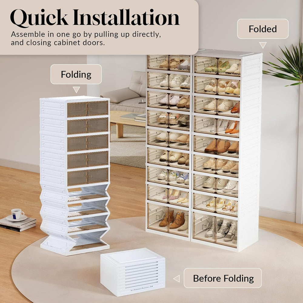 9-Tier Foldable Shoe Rack Organizer, 36 Pairs Shoe Cabinet