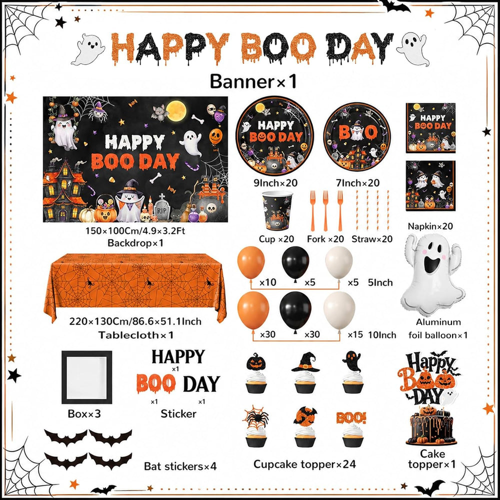 Halloween Birthday Party Decorations, Happy Boo Day Decorations Kit