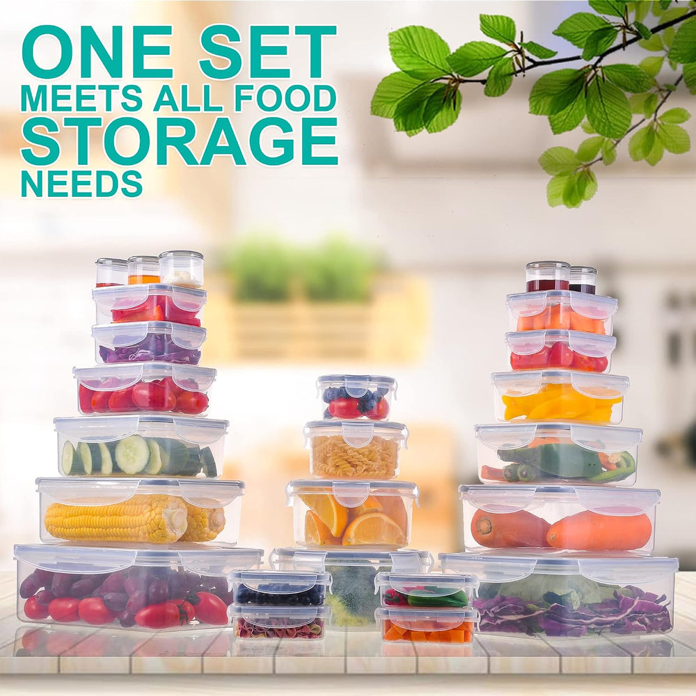 RockBerry 50 Pcs Large Food Storage Containers with Lids Airtight-85 OZ to sm...