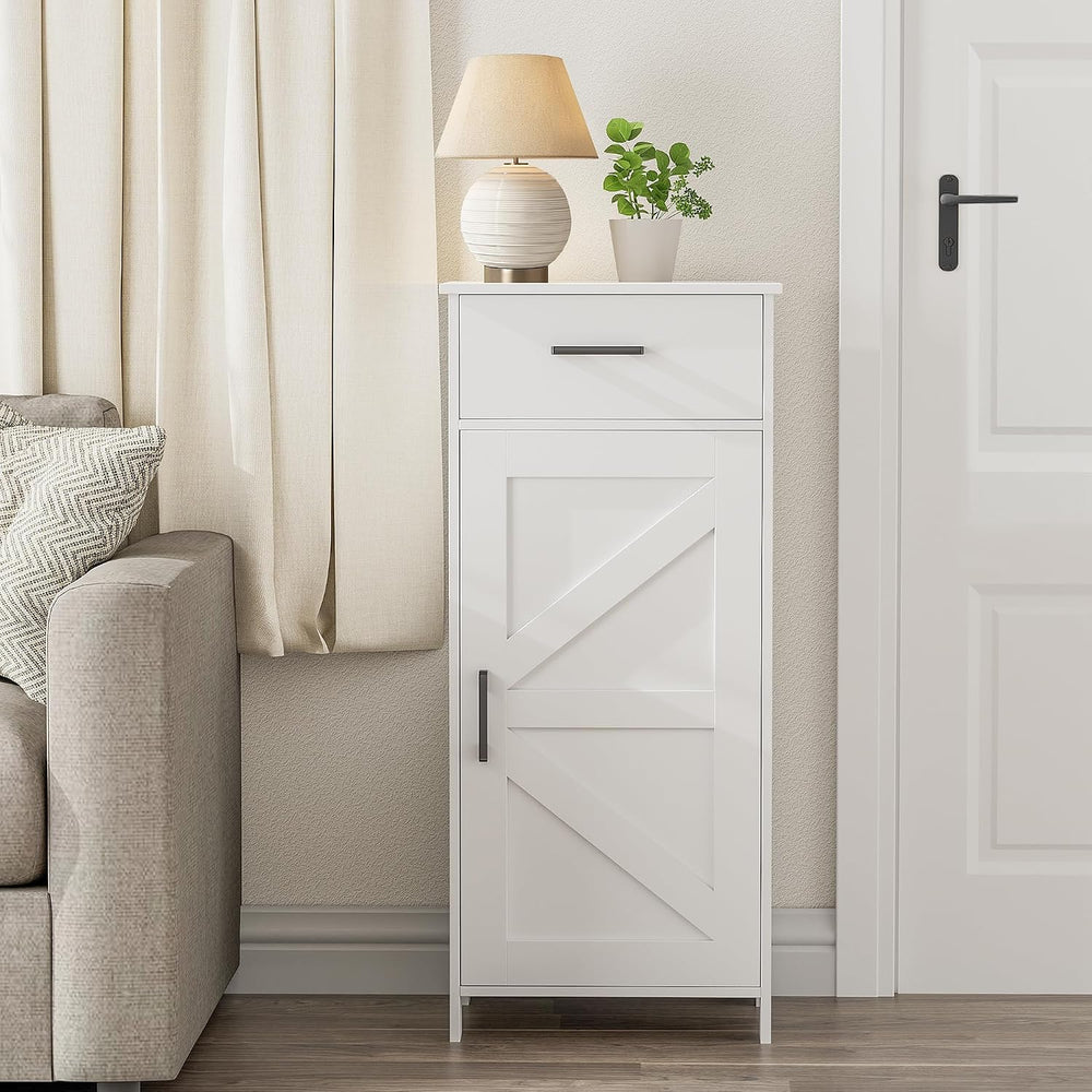 Homhedy Bathroom Storage Cabinet with Drawer & Adjustable Shelf