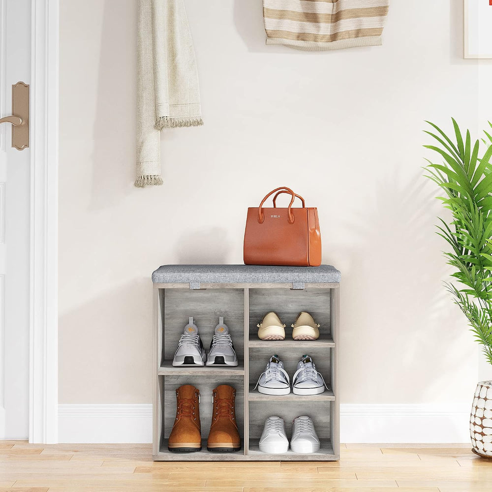coucheta Shoe Storage Bench with Cushion, Cubby Seat Shoe Cabinet, Small Shoe...