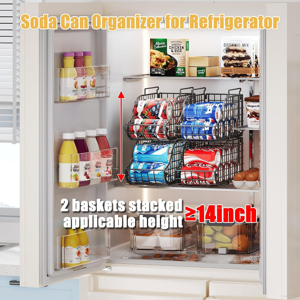 Sonyabecca 4-Pack Stackable Can Rack Organizer for Kitchen Pantry