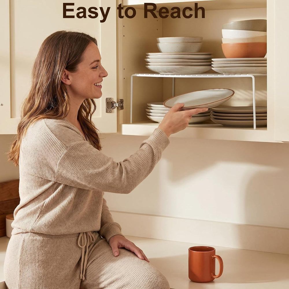 Set of 6 Large (15.7 x 9.4 Inch) Kitchen Cabinet Organizer Shelf, Wire Freeze...
