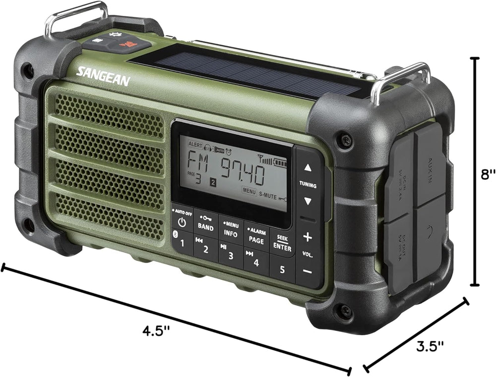Sangean MMR-99 AM/FM Bluetooth Weather Emergency Radio, Multi-Powered