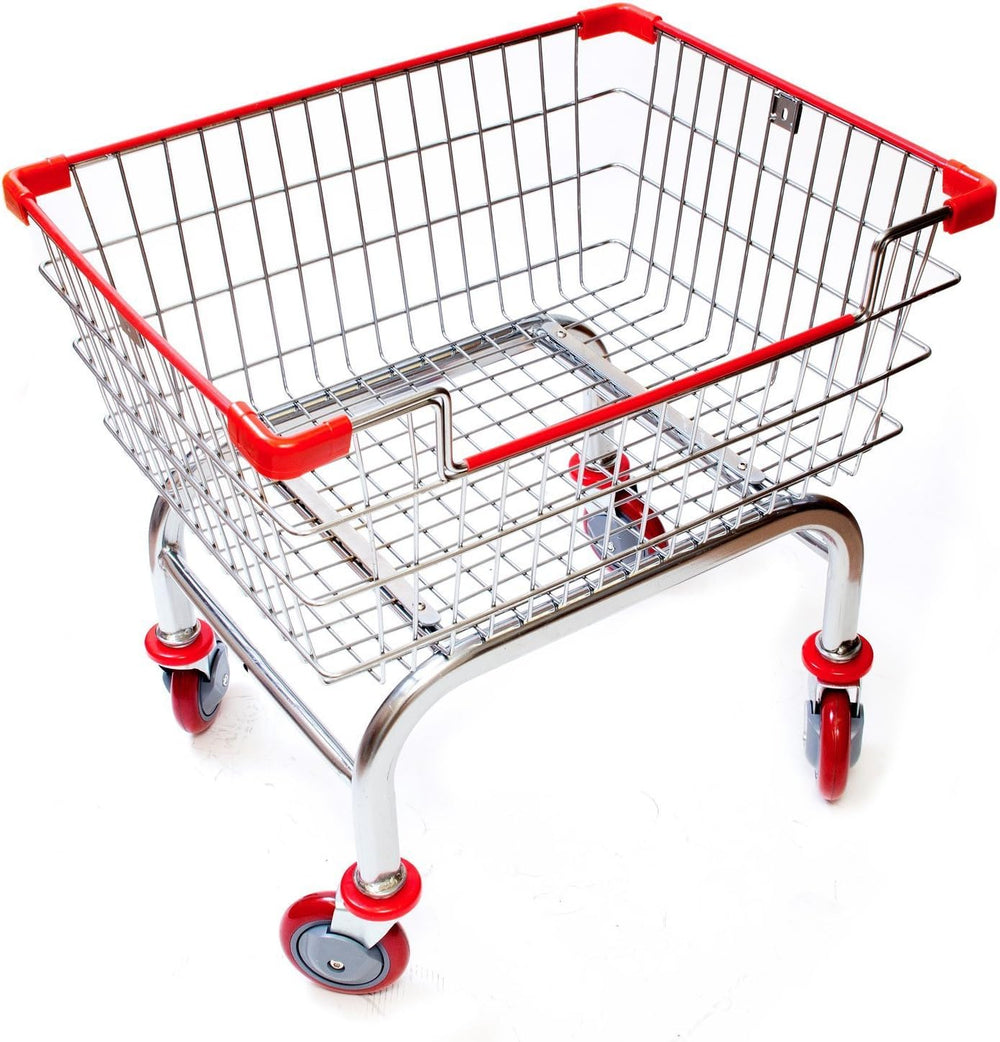 Laundry Cart Chrome Coated with Double Pole Rack, 2.5-Bu (Red or Blue Trim) (...