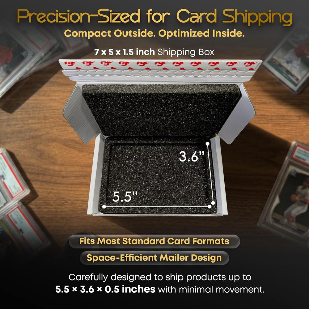 20 Pack Graded Card Shipping Box for PSA Slabs w/ 360ยฐ Foam