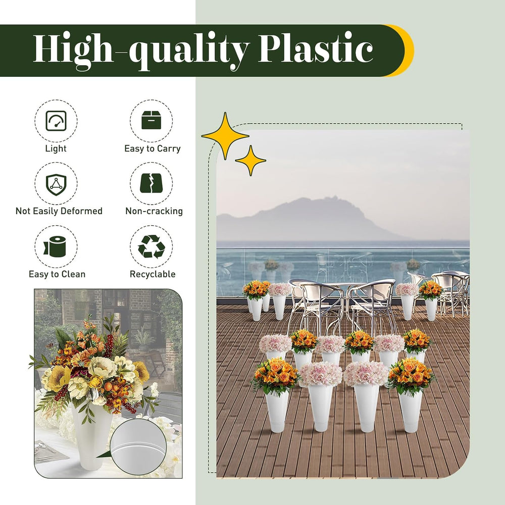 3 Tier Metal Flower Display Stand Frame with 12pcs Buckets,Stepped Flower Pla...