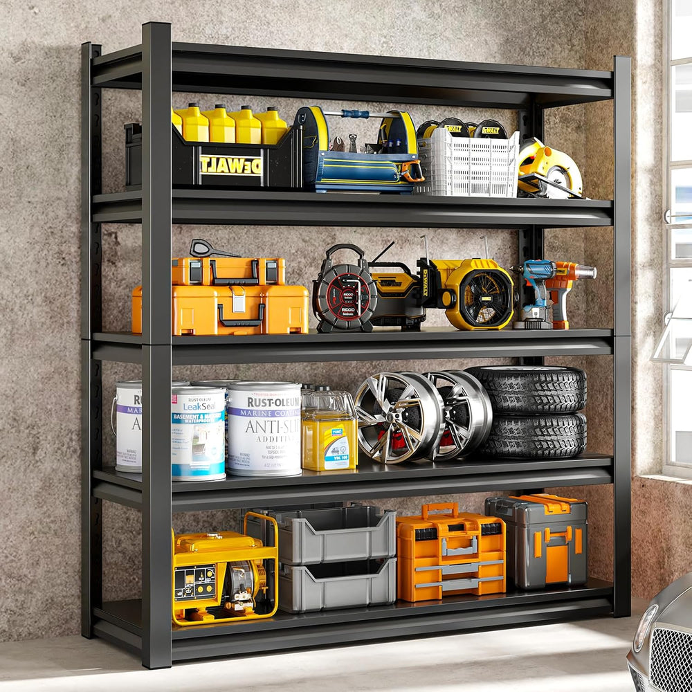 59" W Garage Shelving Unit, Garage Storage Shelves 3000LBS Heavy Duty Sh...