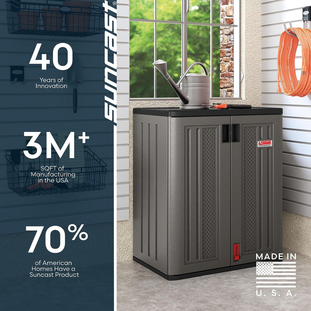 Suncast 30" Base Cabinet, Heavy-Duty Garage Storage Cabinet, Dark Gray